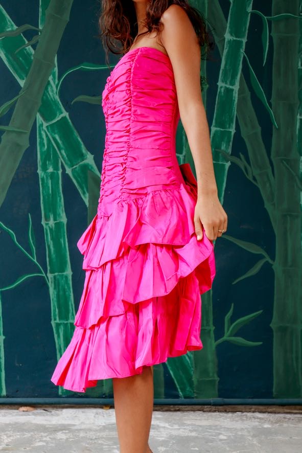 1980's Fuchsia Party Dress