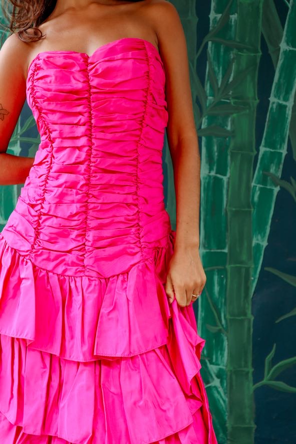 1980's Fuchsia Party Dress