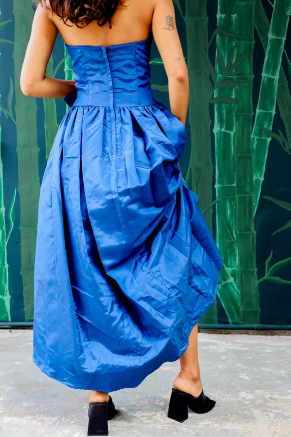 1980's Royal Blue Prom Dress