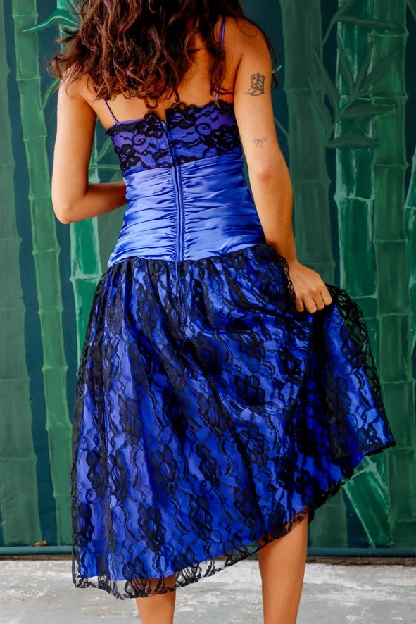 1980's Purple Sparkly Prom Dress