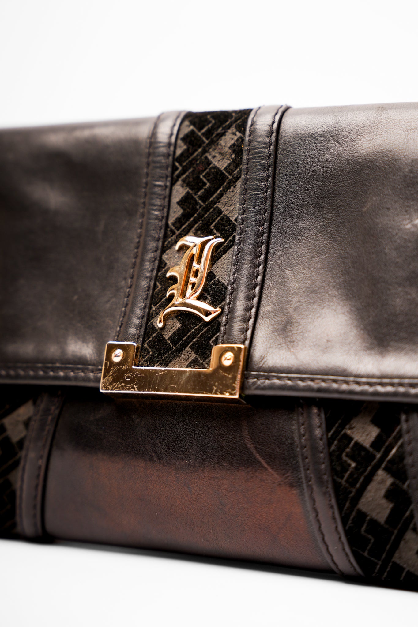 Black L.A.M.B Leather Clutch