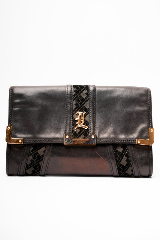 Black L.A.M.B Leather Clutch