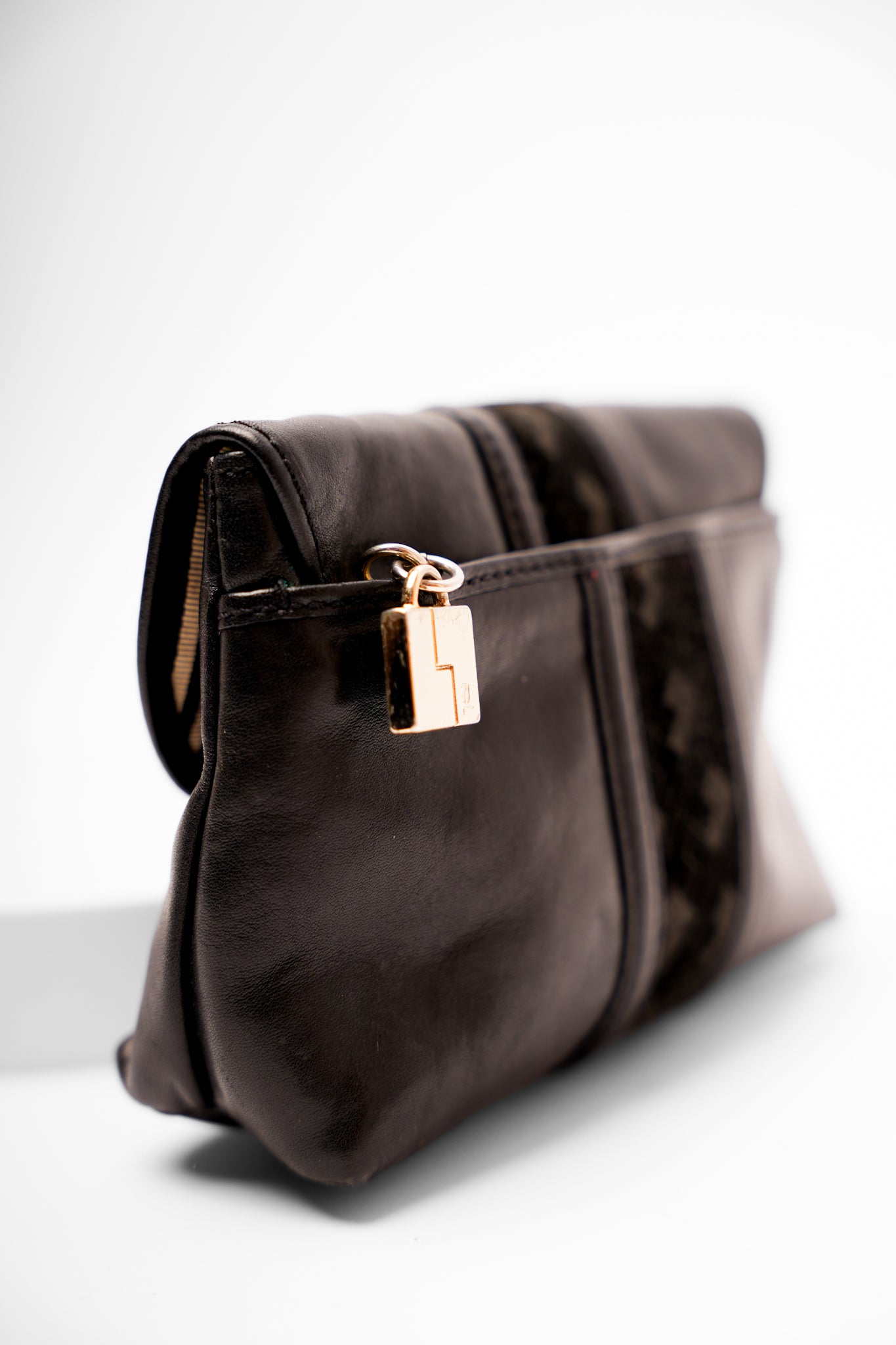 Y2K L.A.M.B Leather and Velvet Clutch