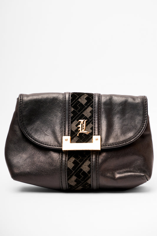 Y2K L.A.M.B Leather and Velvet Clutch