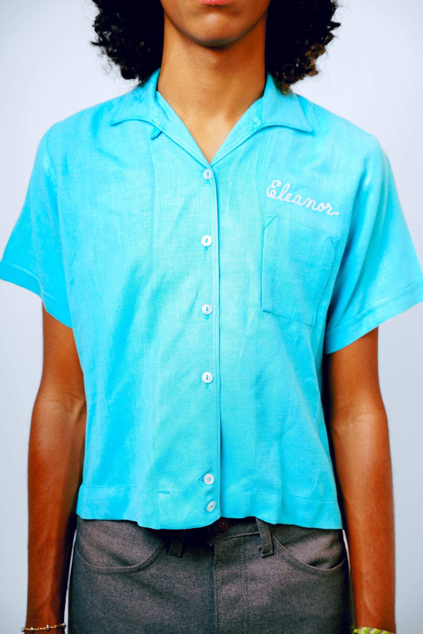 Auntie Eleanors Vintage Blue Bowling Tee