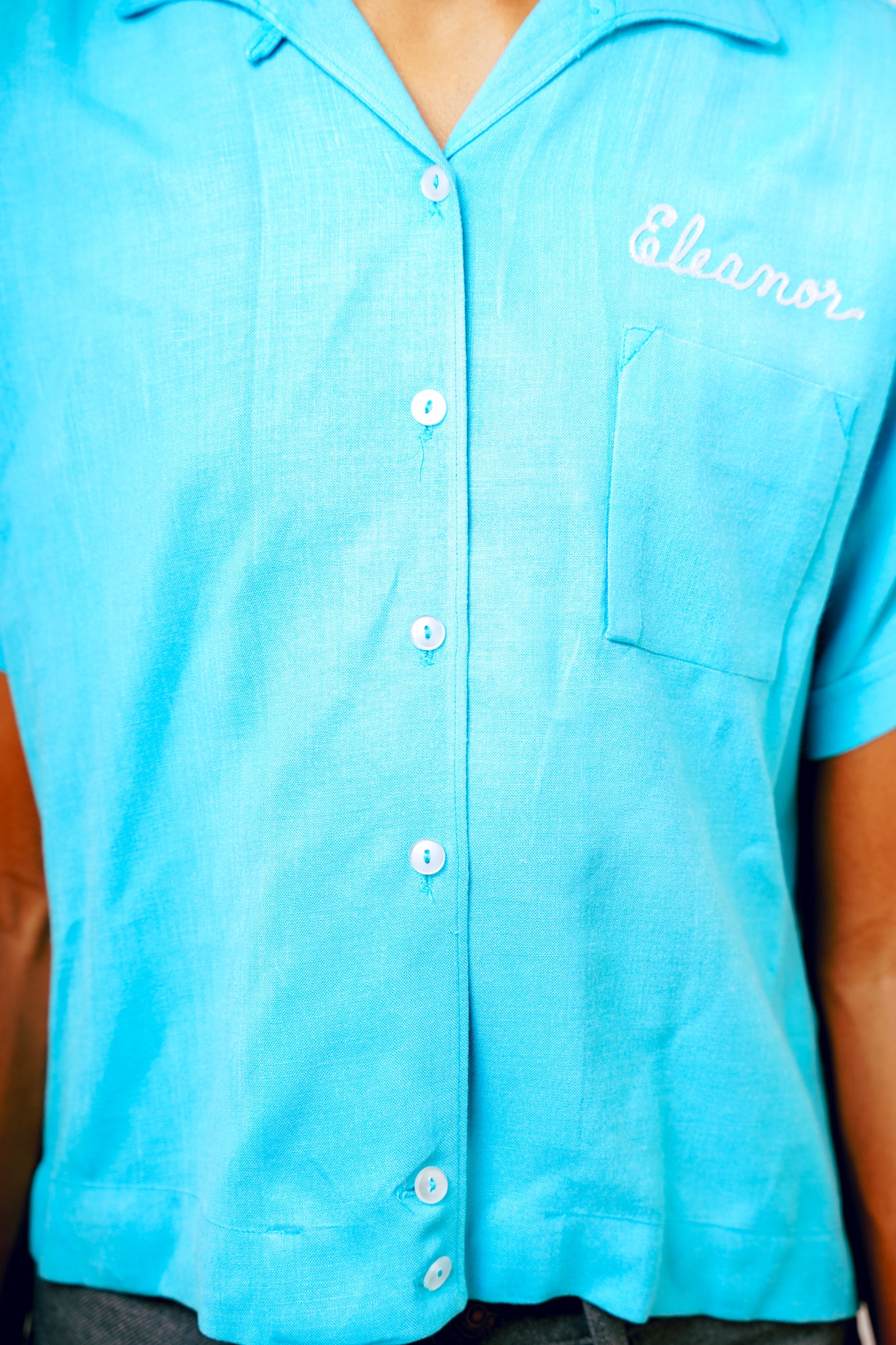 Auntie Eleanors Vintage Blue Bowling Tee