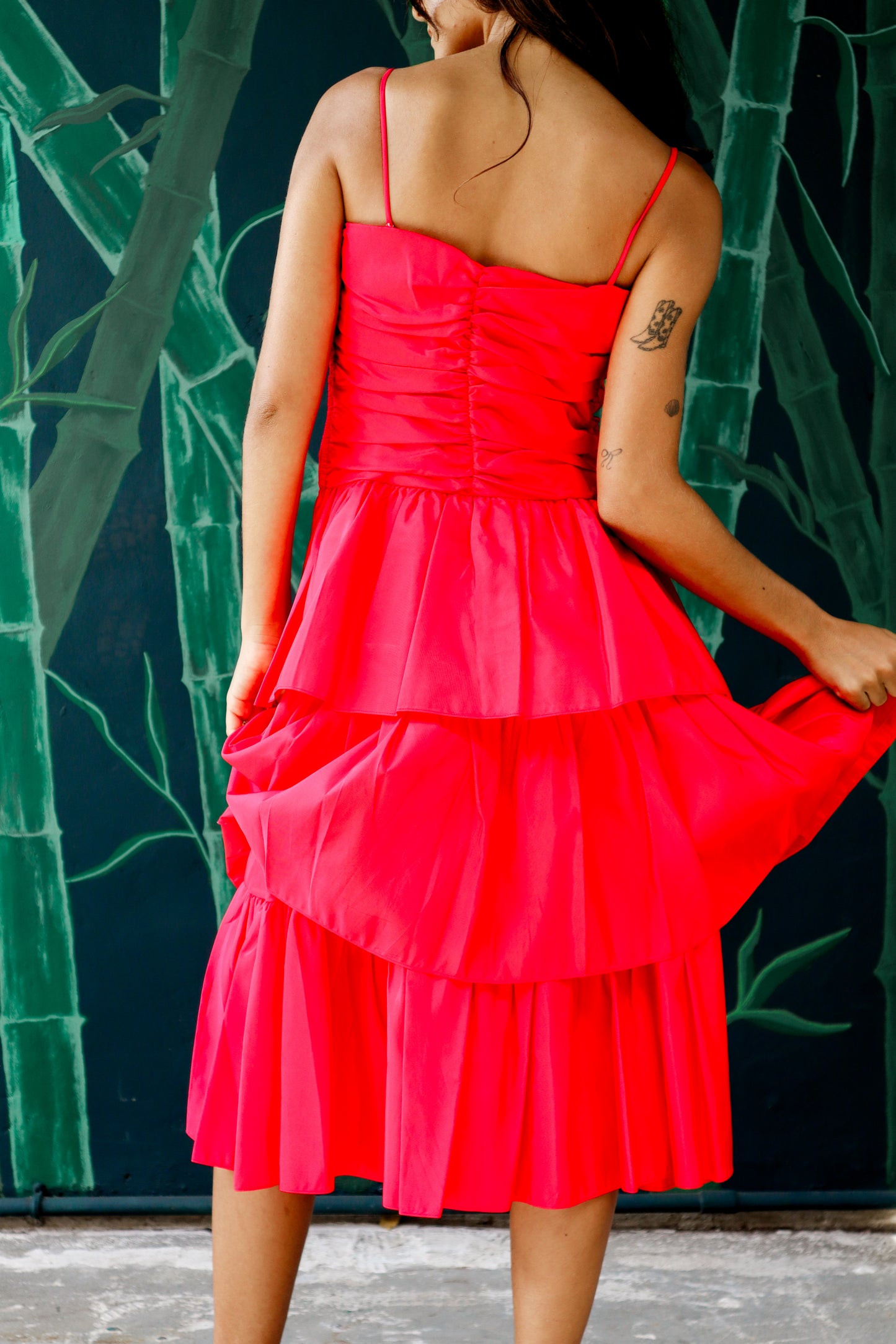 1980's Vibrant Red Party Dress