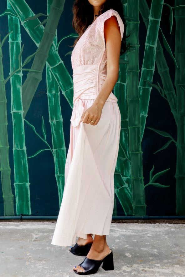 1980's Baby Pink Prom Dress