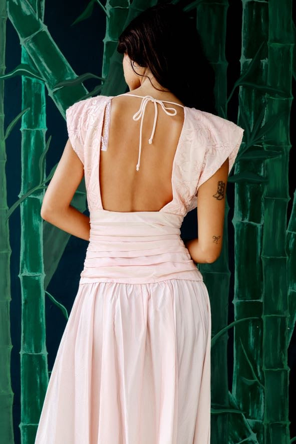 1980's Baby Pink Prom Dress