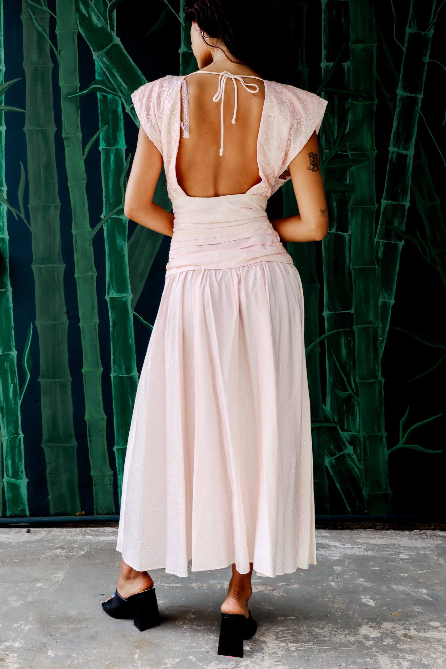 1980's Baby Pink Prom Dress