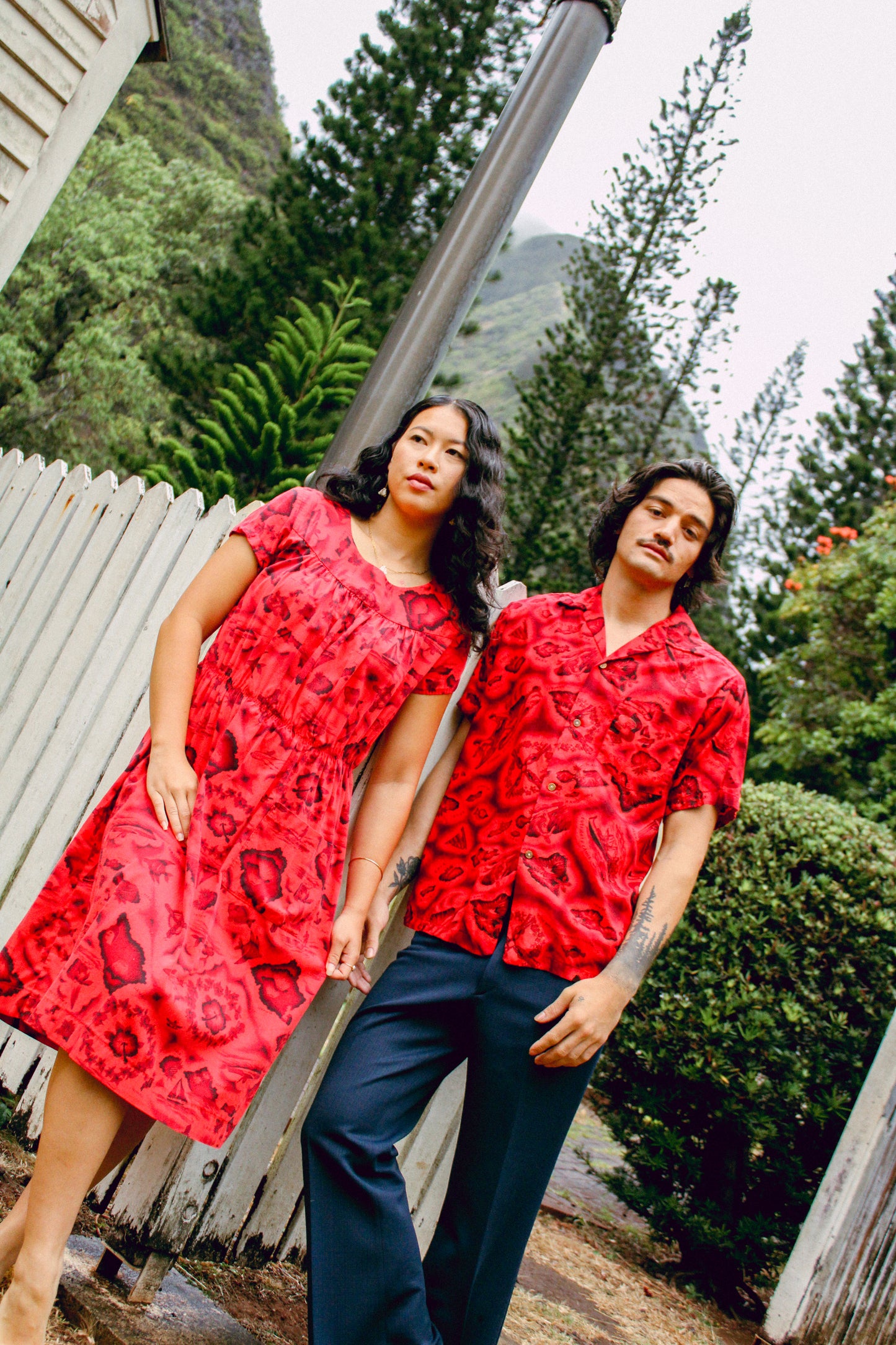 1960s Red Island Aloha Dress