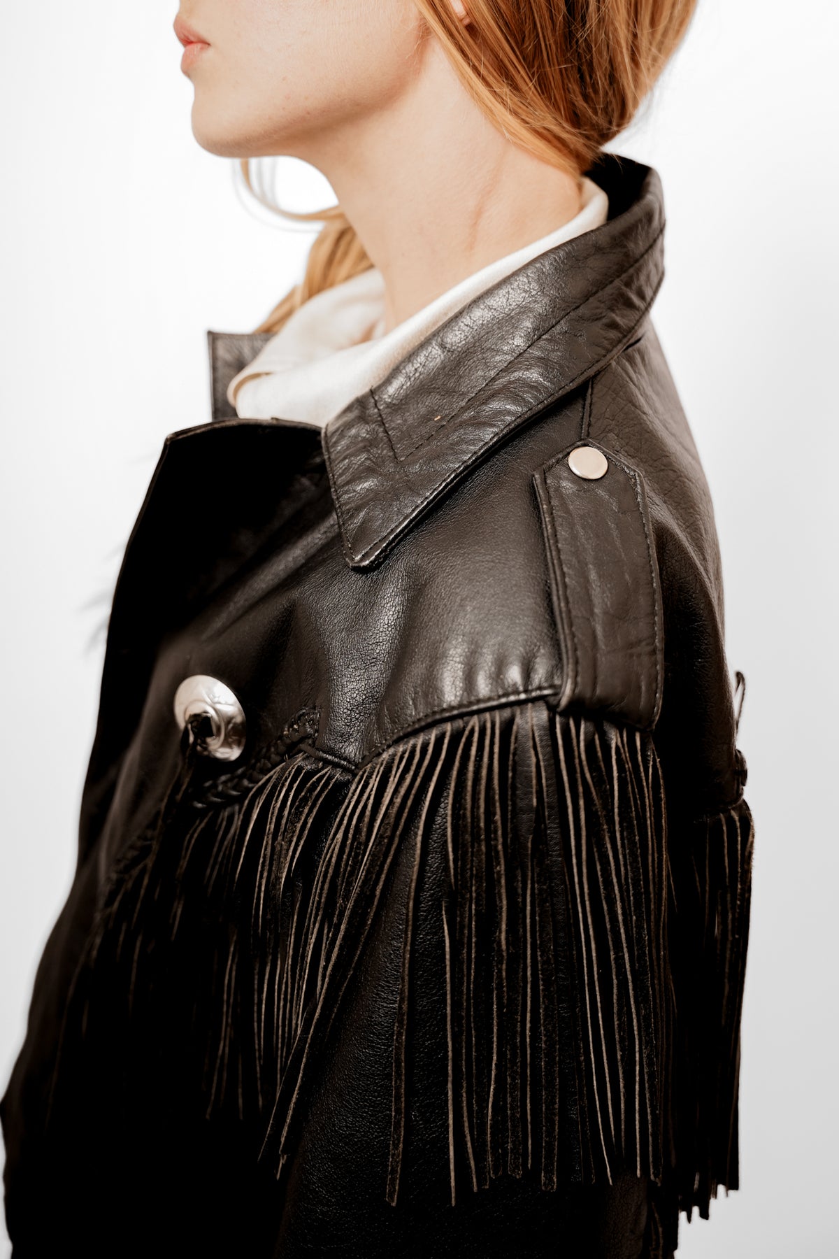 Vintage Leather Fringe Jacket