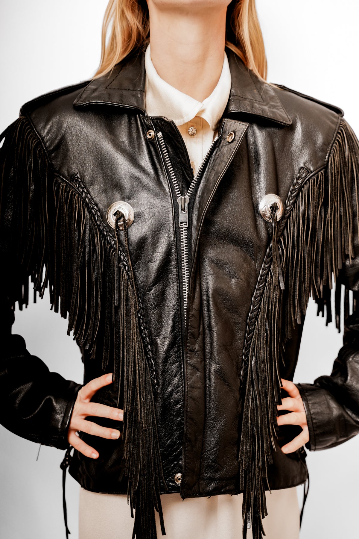 Vintage Leather Fringe Jacket