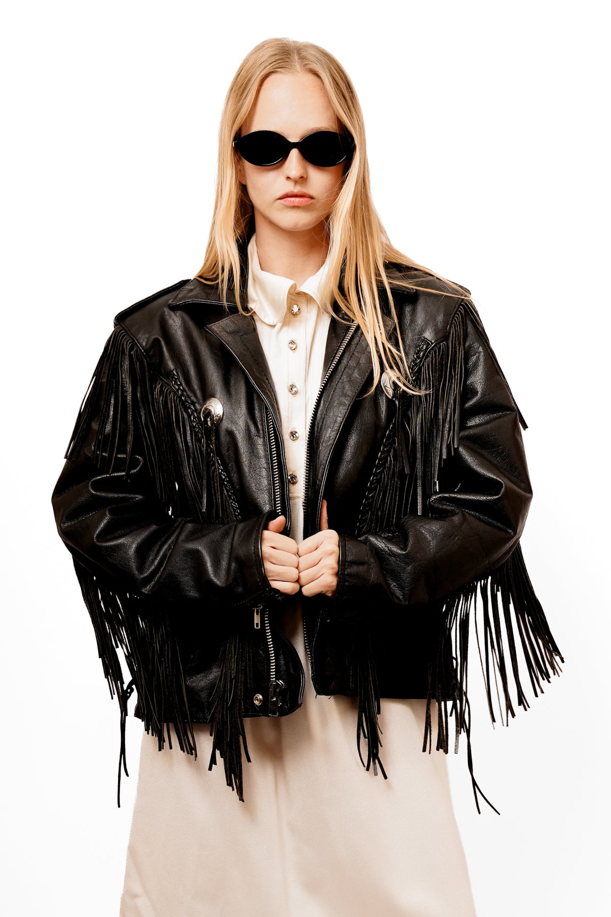 Vintage Leather Fringe Jacket