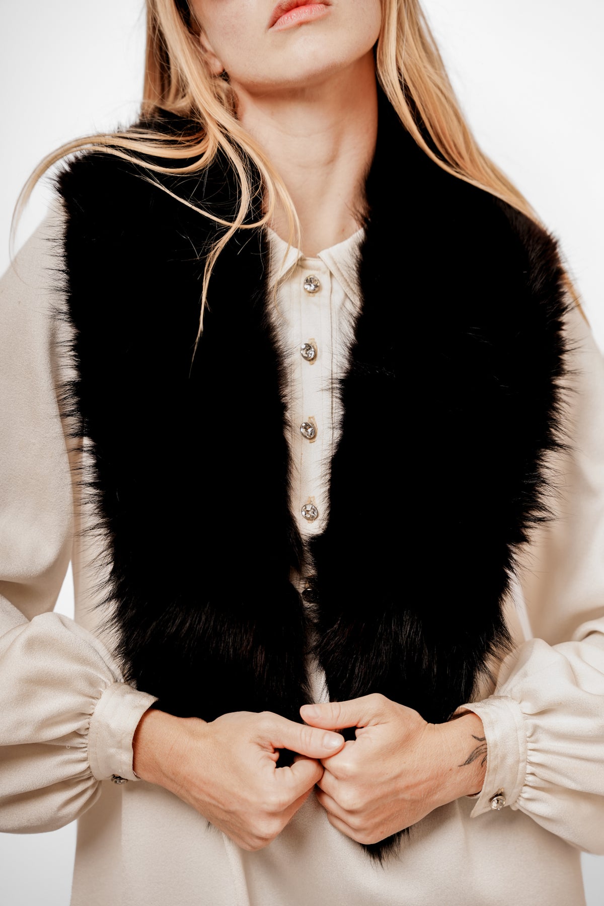 Vintage Black Fox Fur Collar