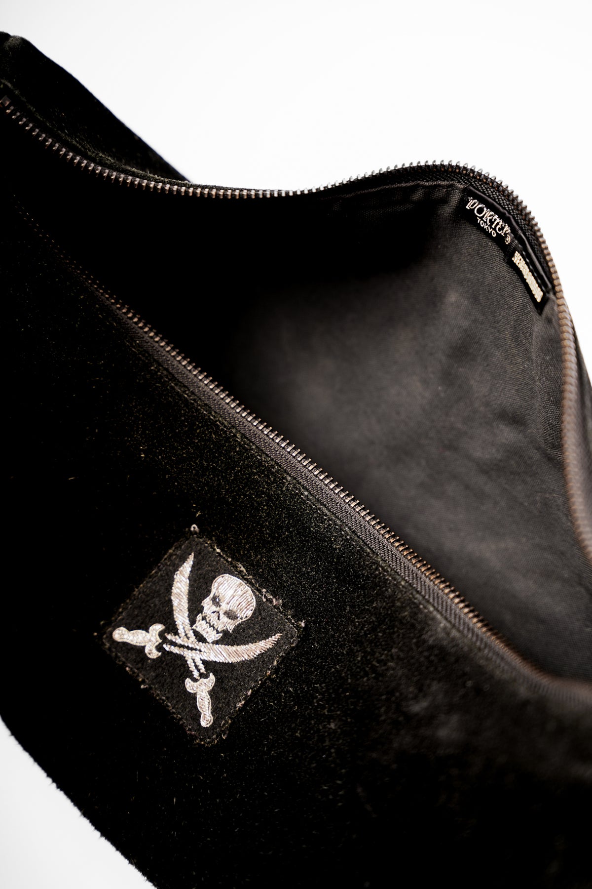 Neighborhood Black Suede Crescent Bag