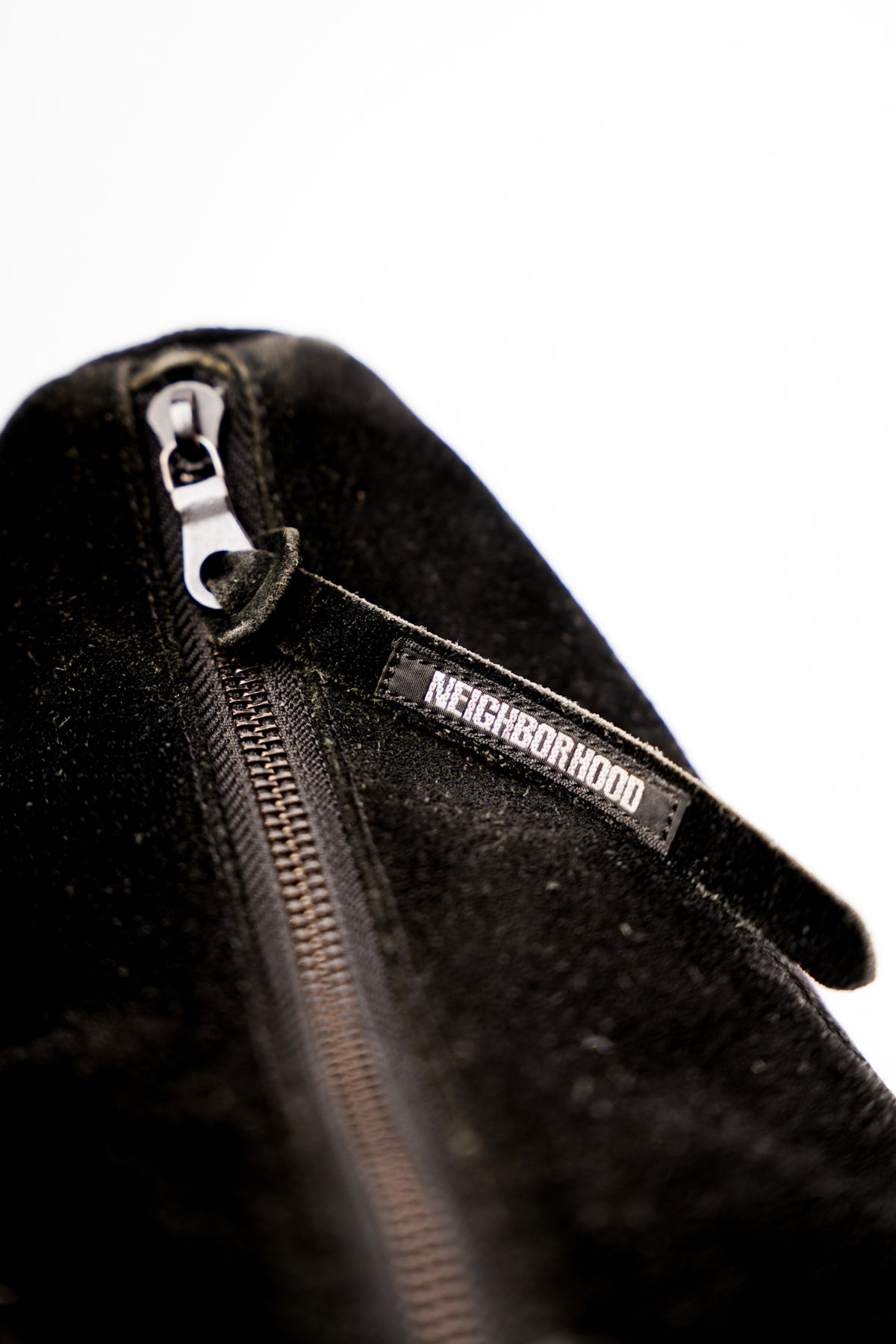 Neighborhood Black Suede Crescent Bag