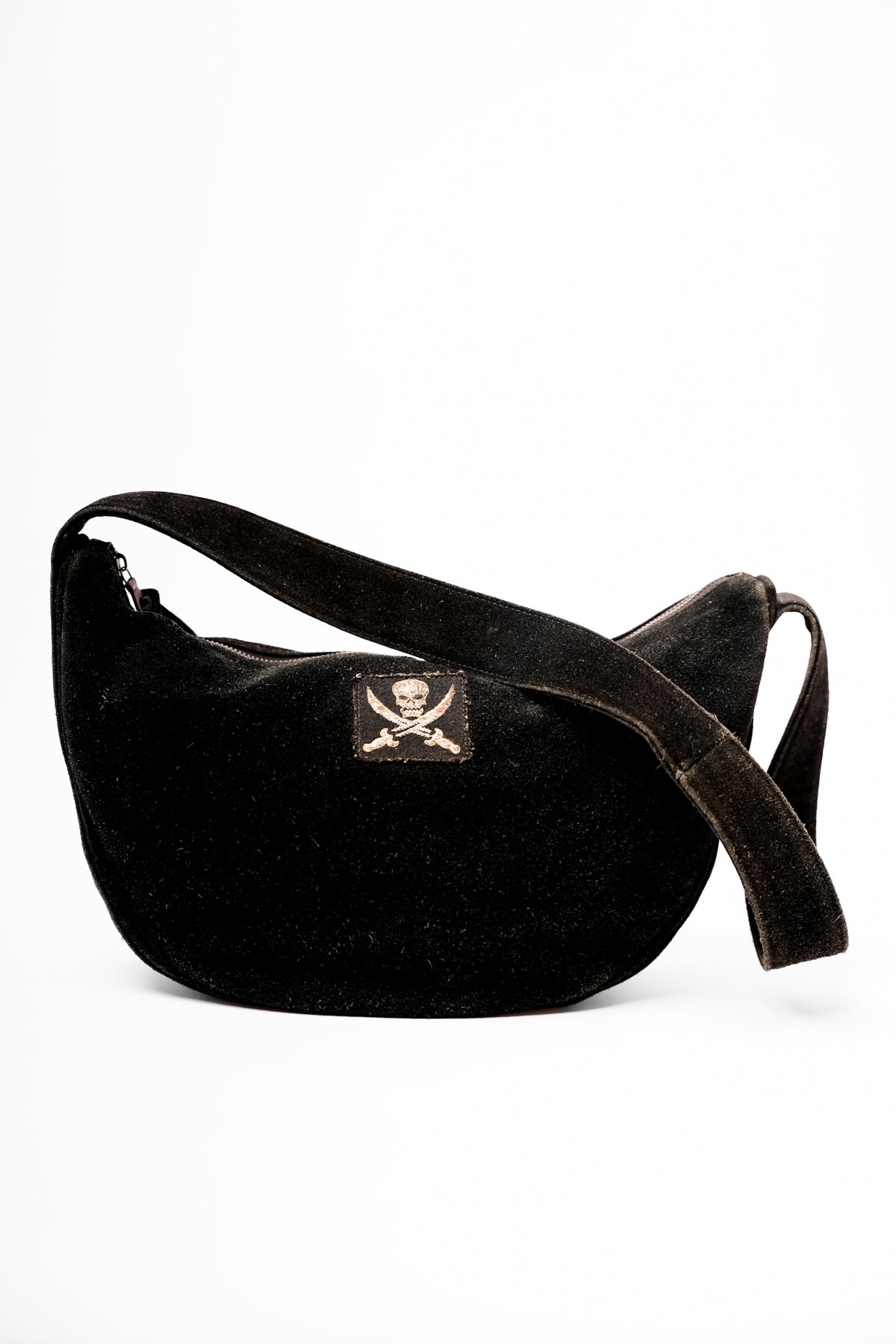 Neighborhood Black Suede Crescent Bag