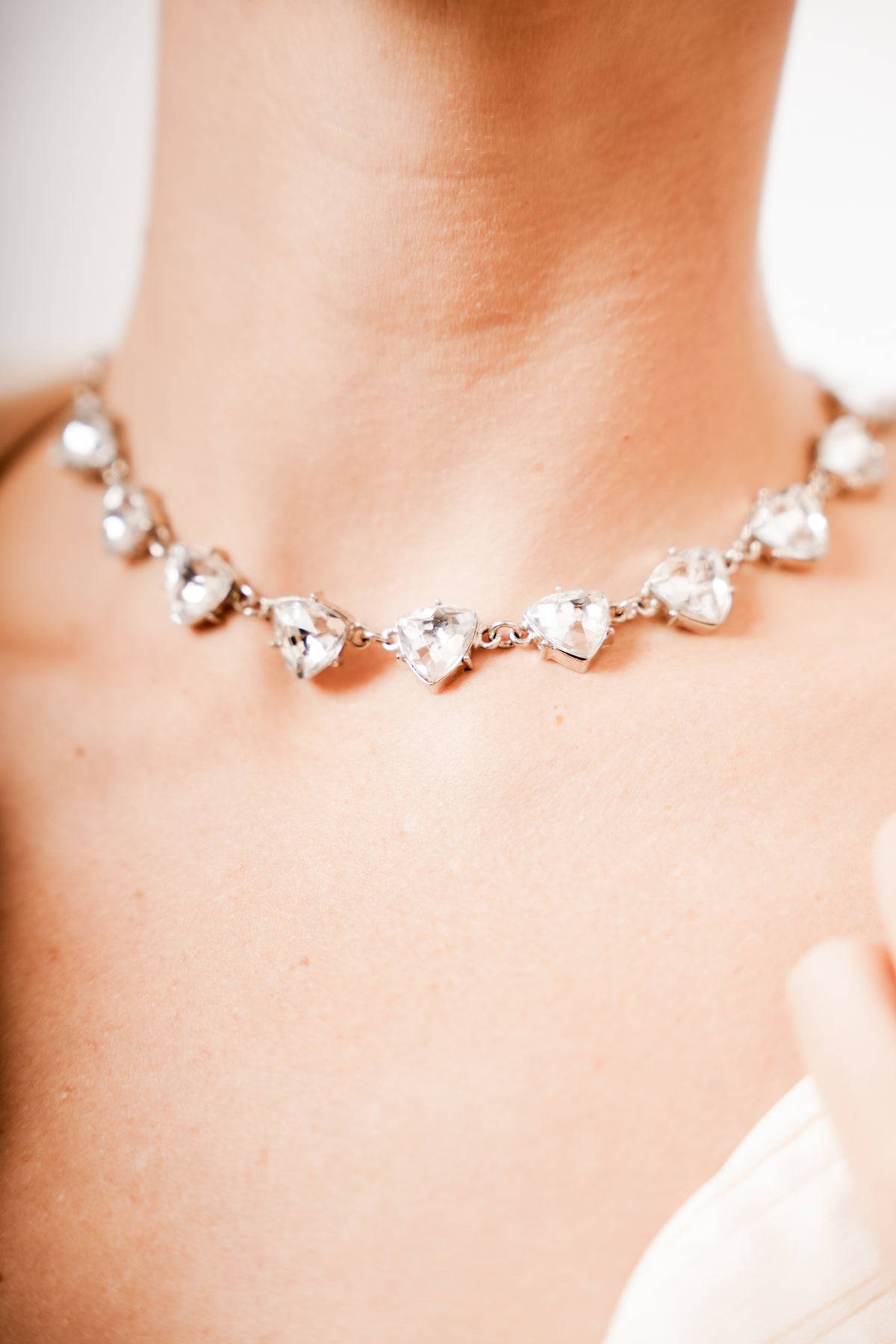 Vintage Silvertone Gem Necklace