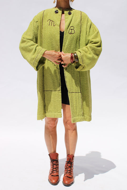 1960s Moss Green Terry Cloth Jacket