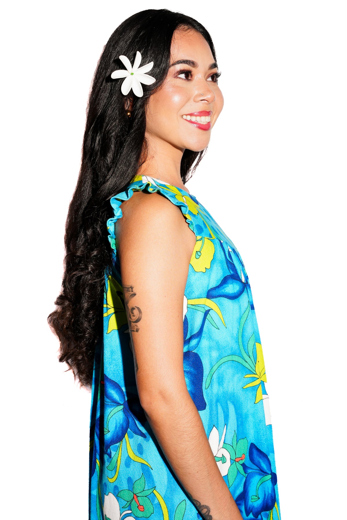Vintage Blue Hawaiian Maxi Dress