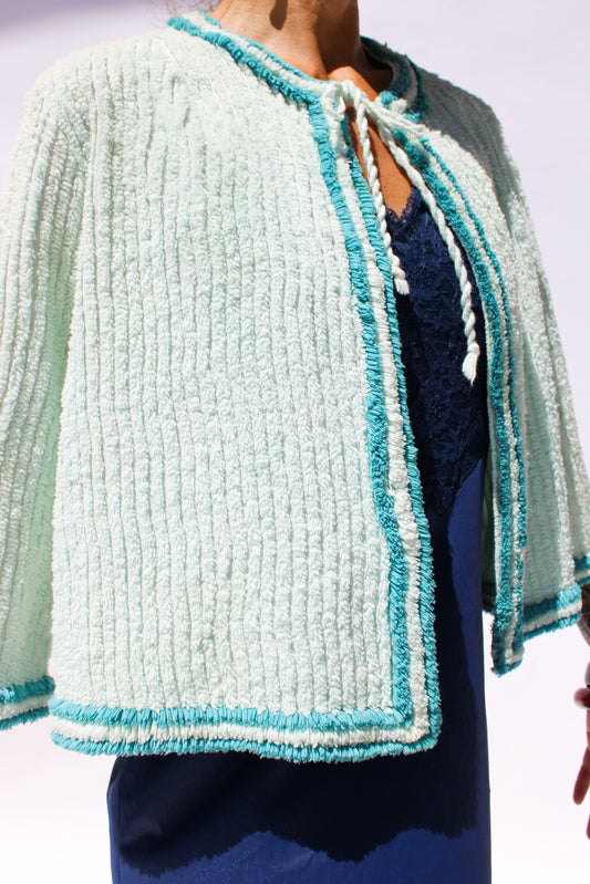 1960s Aqua Terry Cloth Jacket