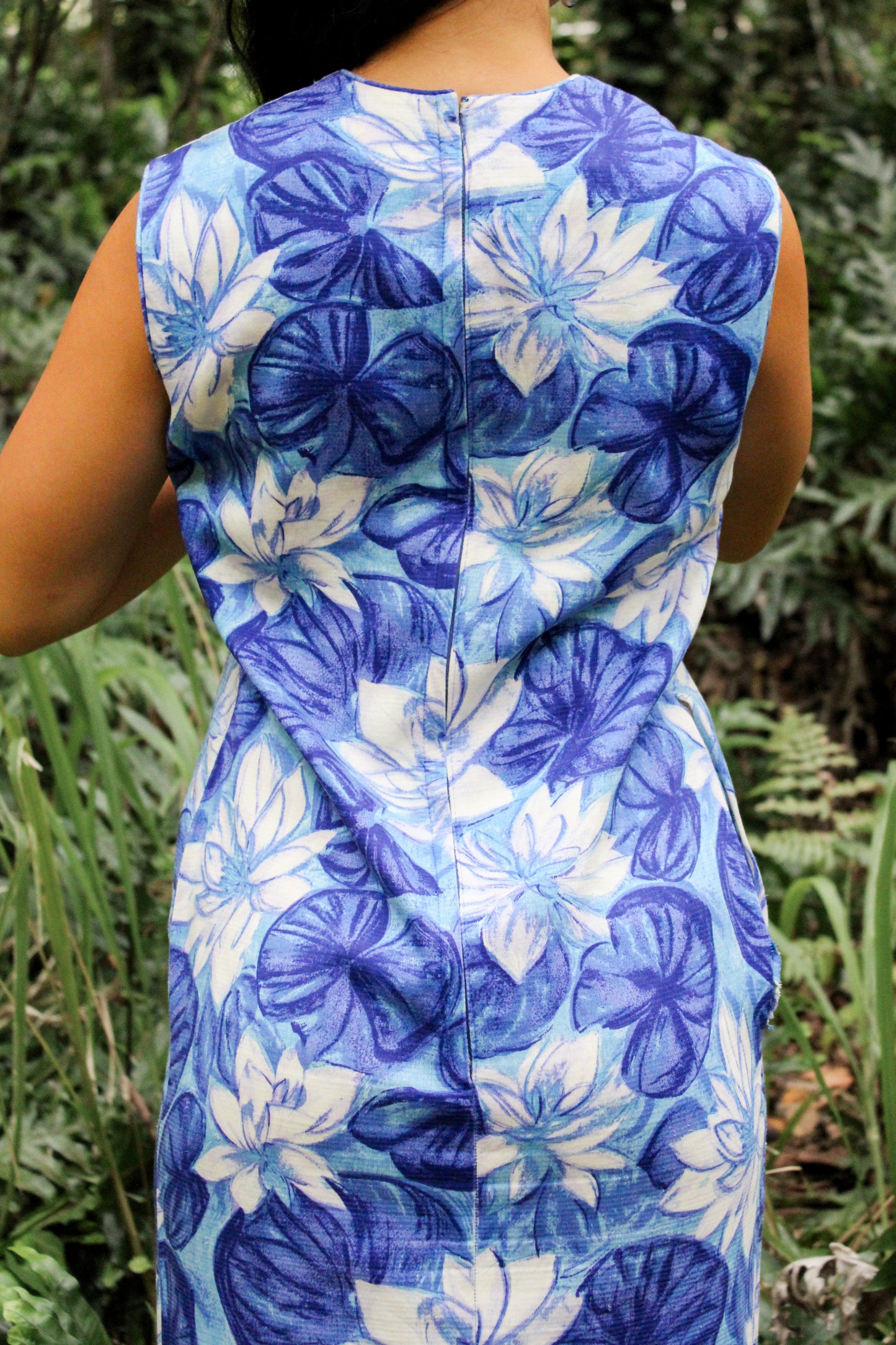 1970's Blue Lily Pad Muʻumuʻu