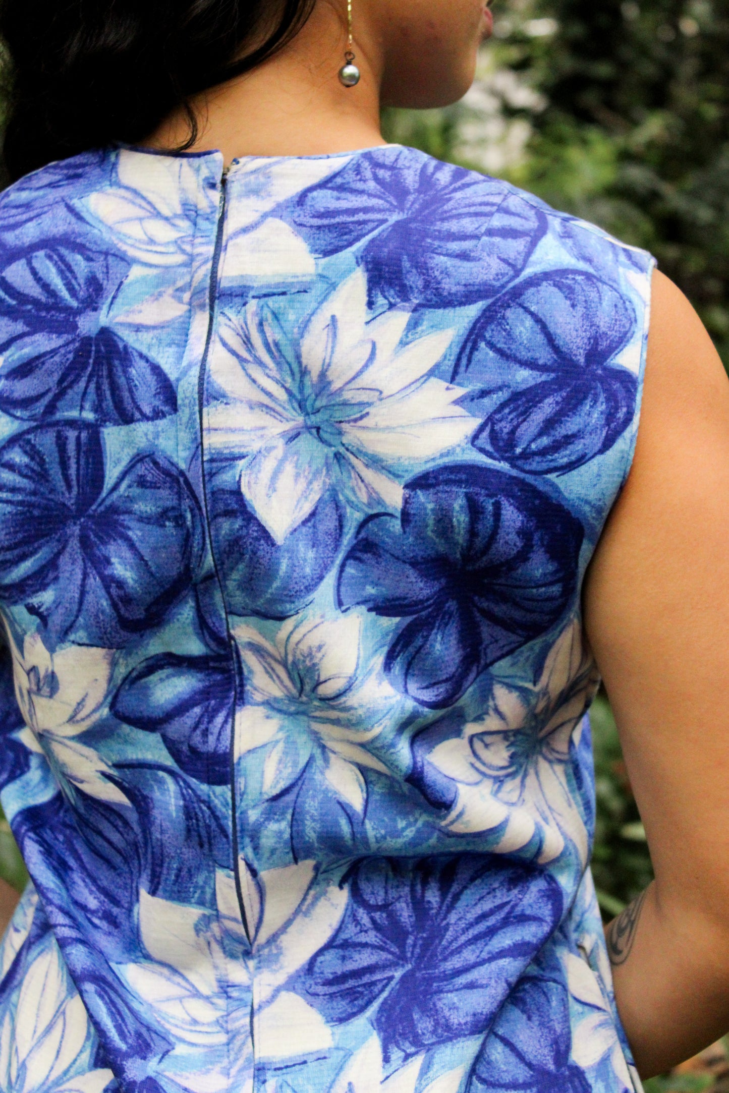 1970's Blue Lily Pad Muʻumuʻu