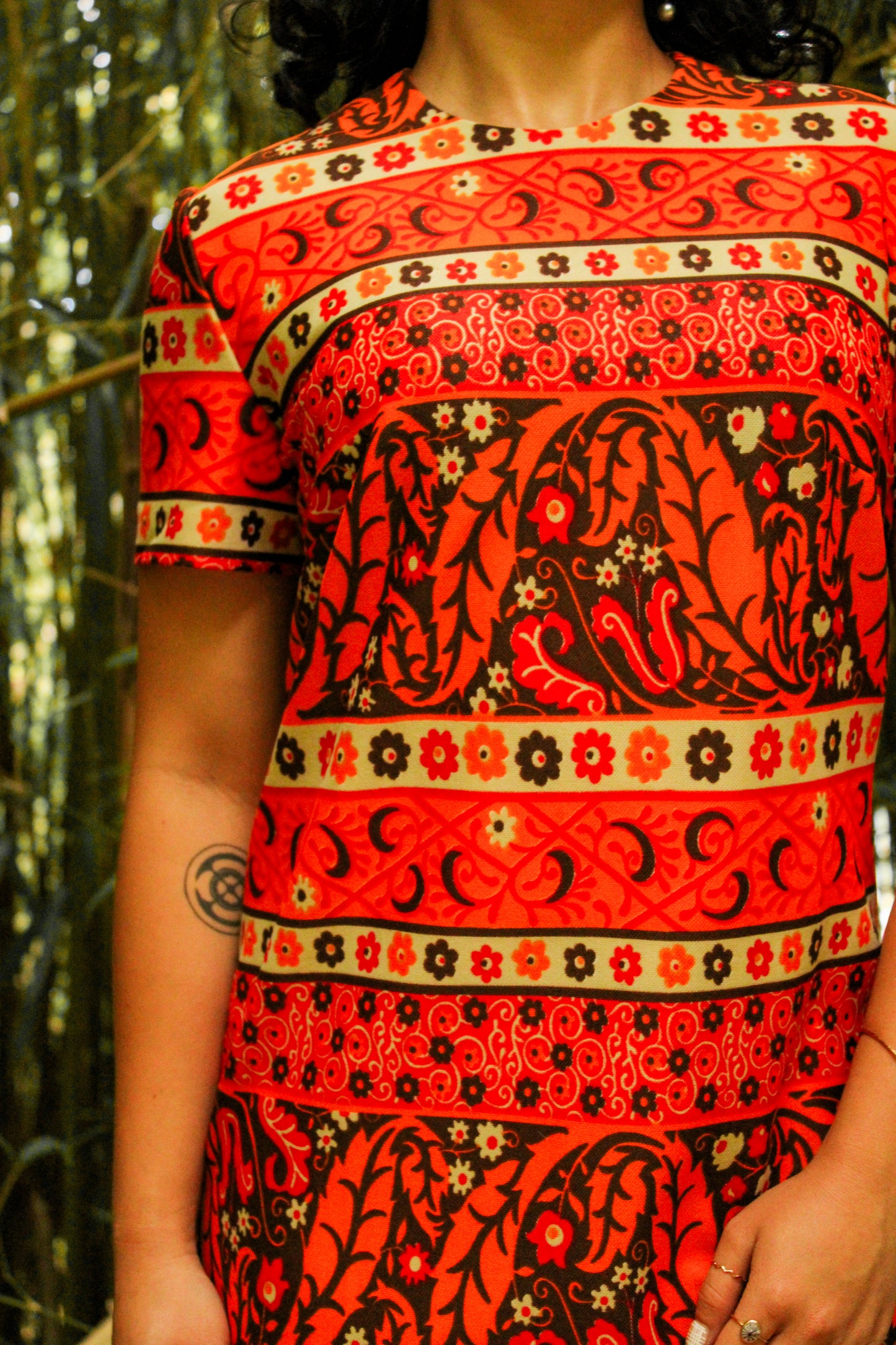 1960's Celestial Print Shift Dress