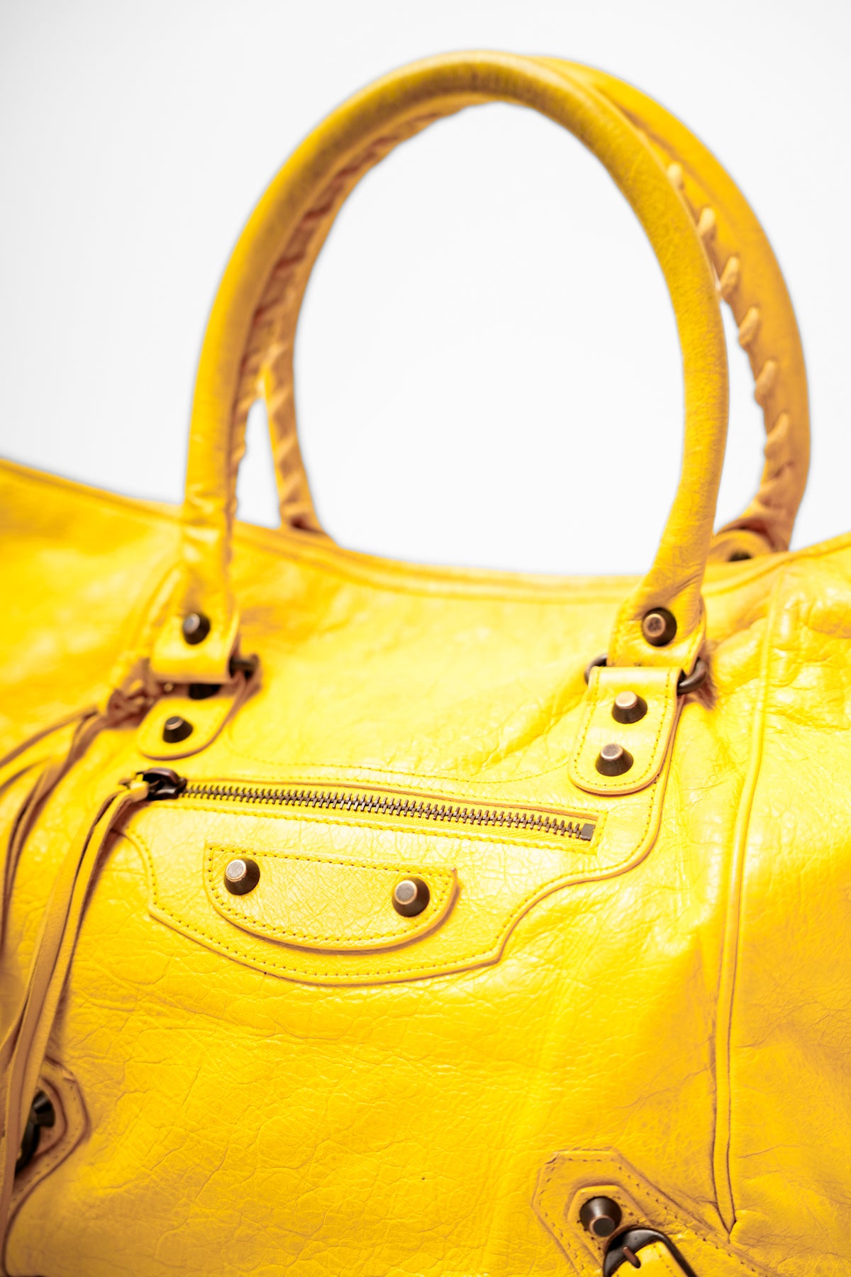 Balenciaga Yellow Leather Motorcycle Bag