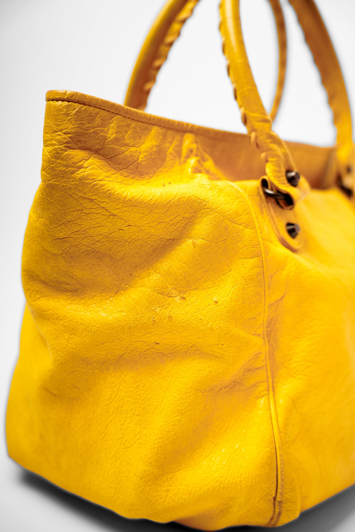 Balenciaga Yellow Leather Motorcycle Bag