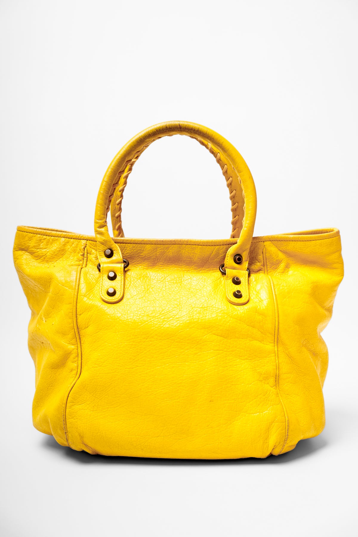 Balenciaga Yellow Leather Motorcycle Bag