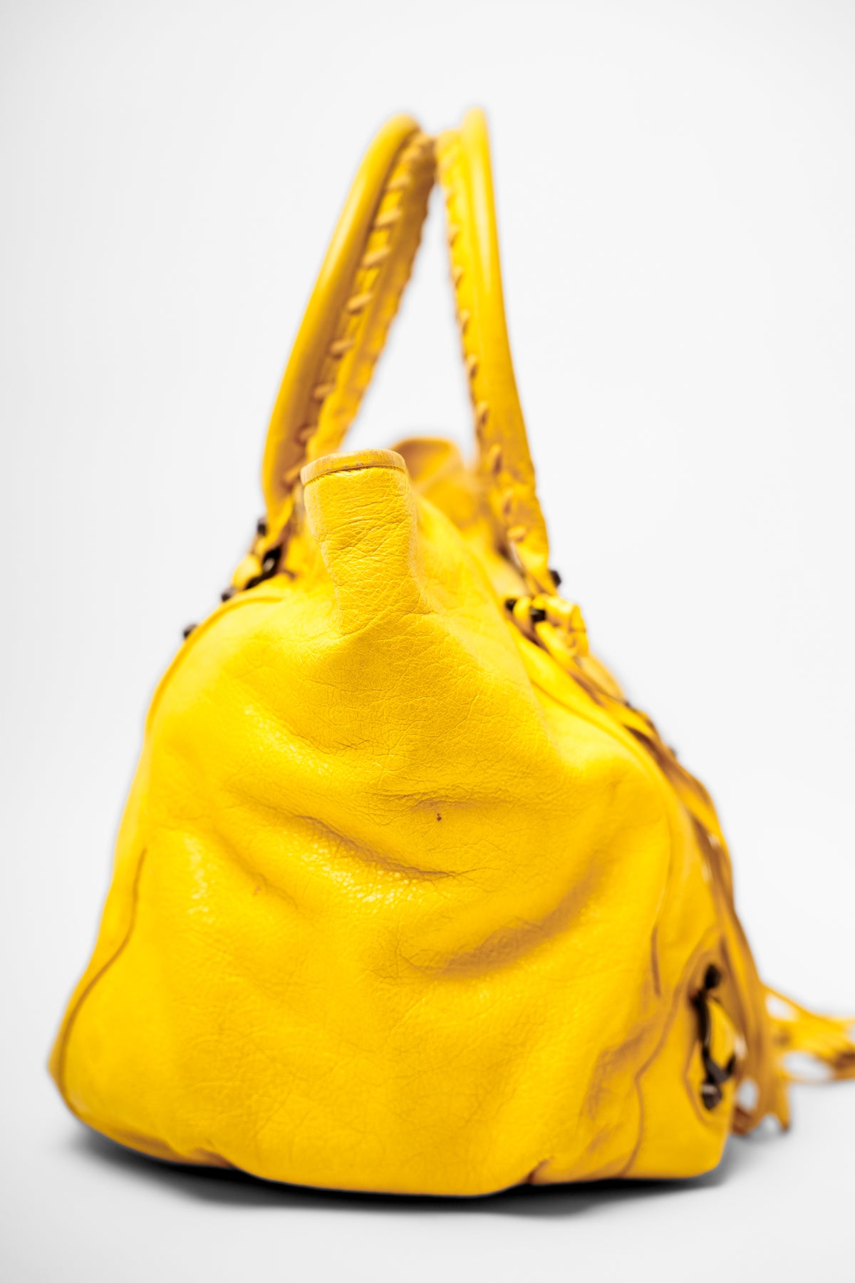 Balenciaga Yellow Leather Motorcycle Bag