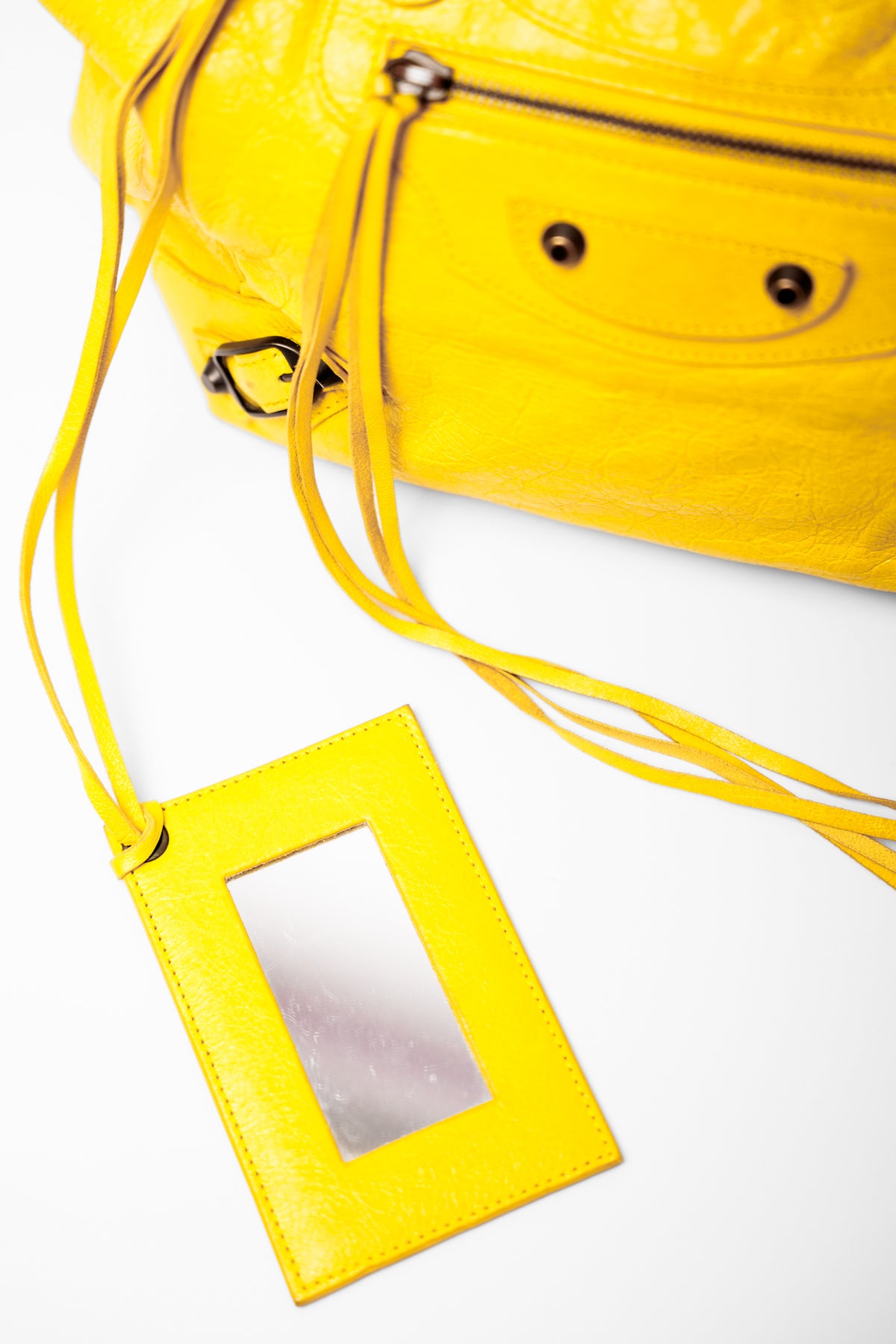 Balenciaga Yellow Leather Motorcycle Bag