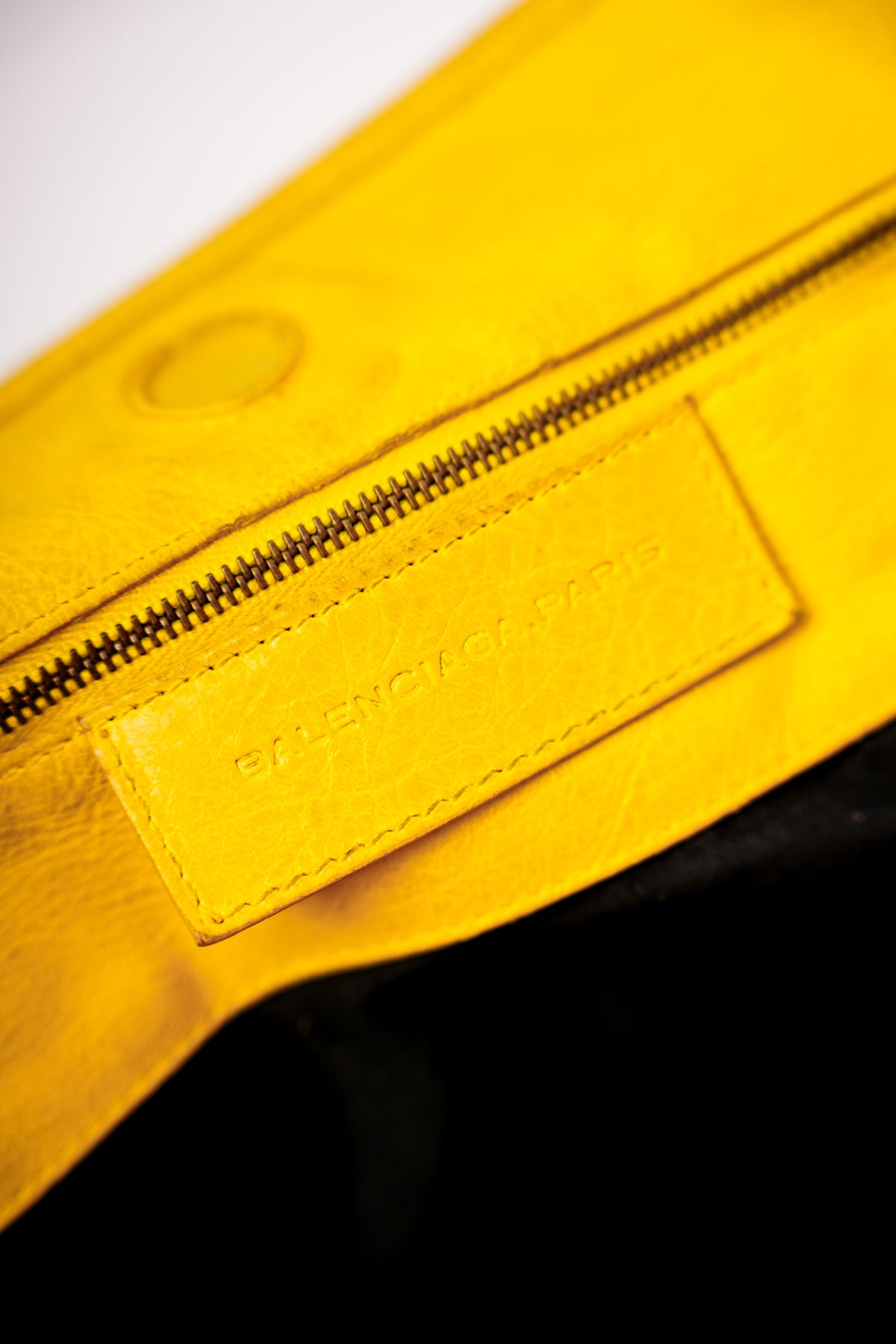 Balenciaga Yellow Leather Motorcycle Bag