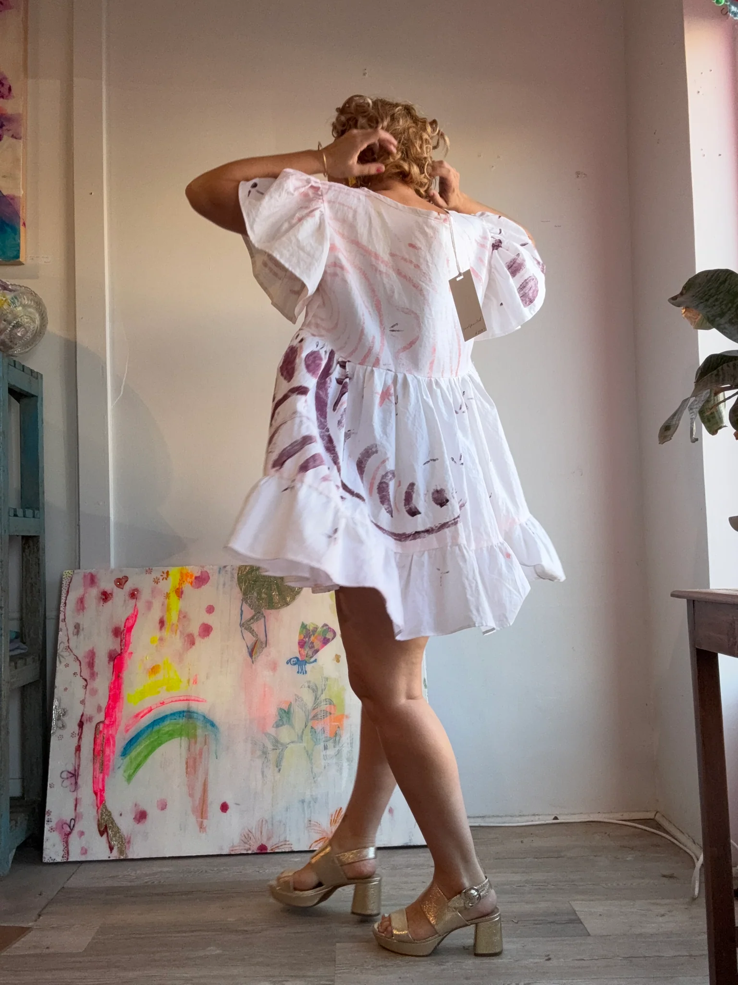 Hand Painted Linen Dress