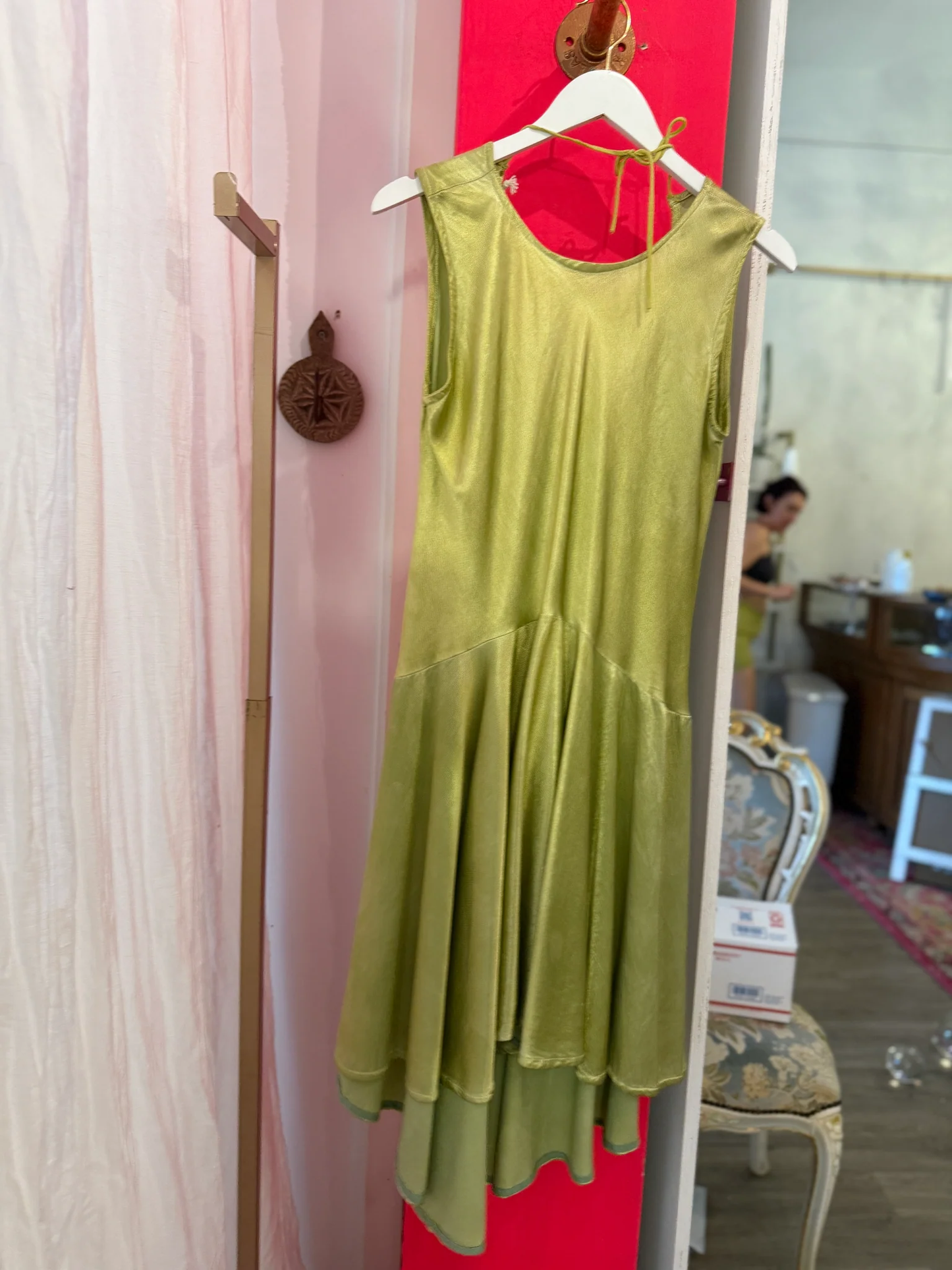 Cotton Sateen Green Dress